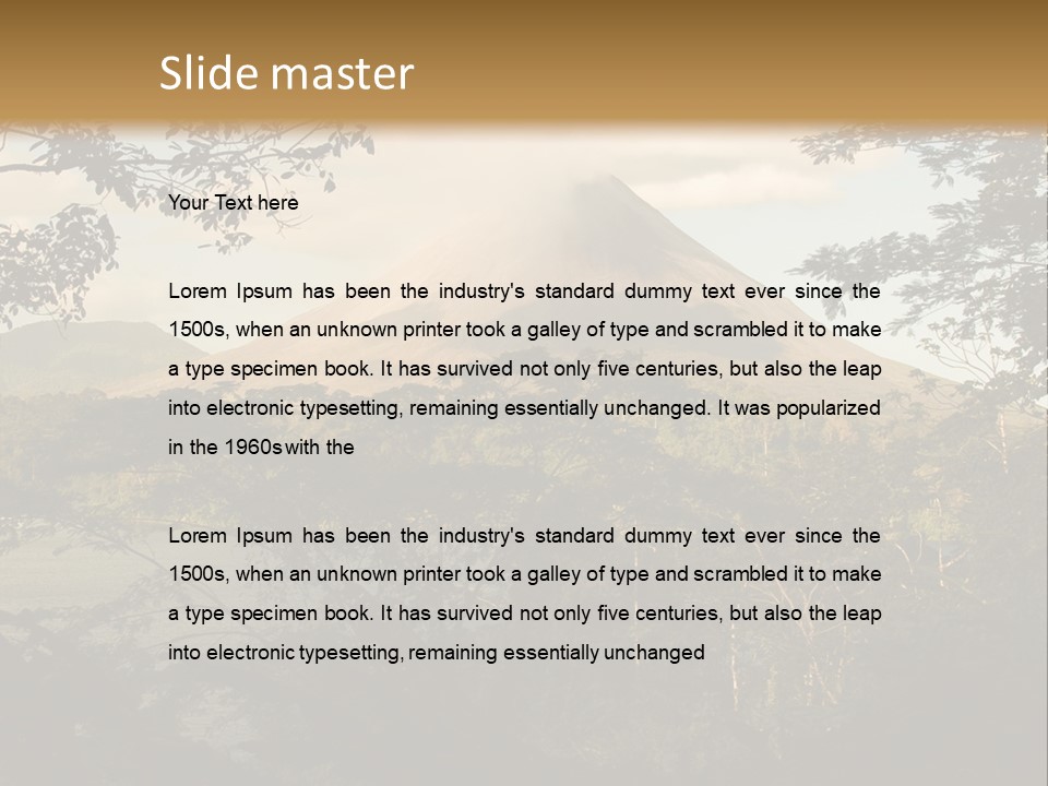 View Of The Arenal Volcano In Costa Rica PowerPoint Template