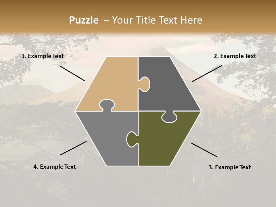 View Of The Arenal Volcano In Costa Rica PowerPoint Template