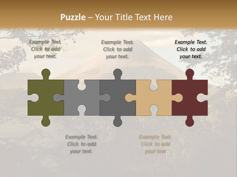 View Of The Arenal Volcano In Costa Rica PowerPoint Template