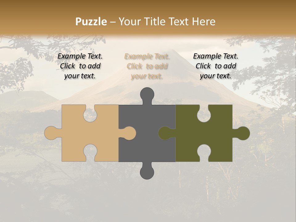 View Of The Arenal Volcano In Costa Rica PowerPoint Template