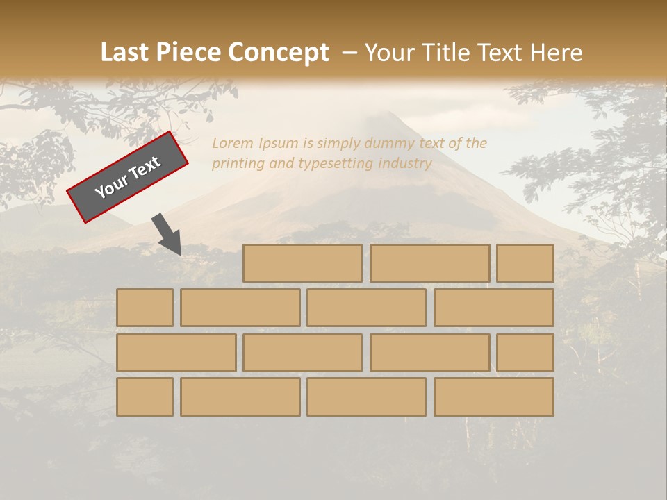 View Of The Arenal Volcano In Costa Rica PowerPoint Template