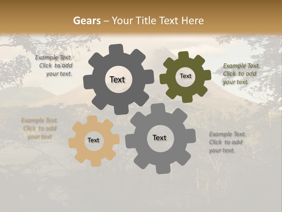 View Of The Arenal Volcano In Costa Rica PowerPoint Template