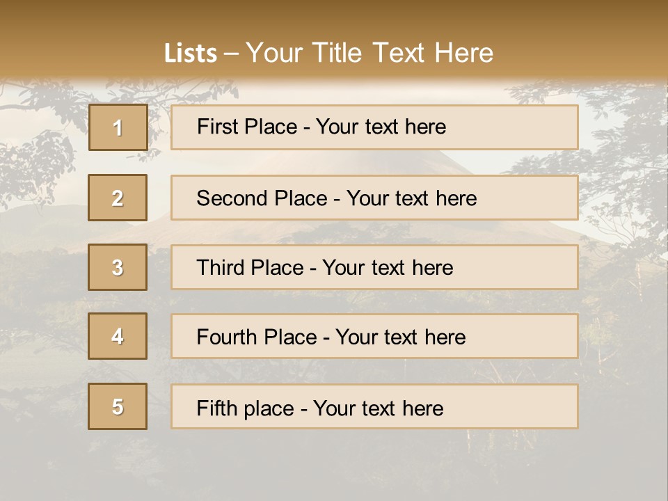 View Of The Arenal Volcano In Costa Rica PowerPoint Template