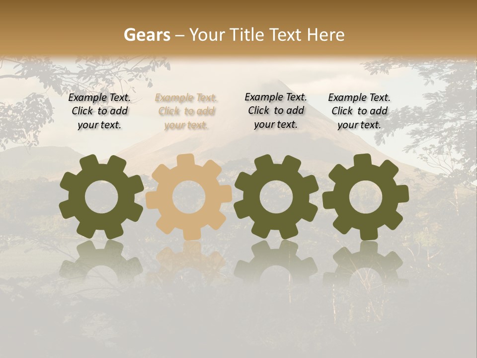 View Of The Arenal Volcano In Costa Rica PowerPoint Template