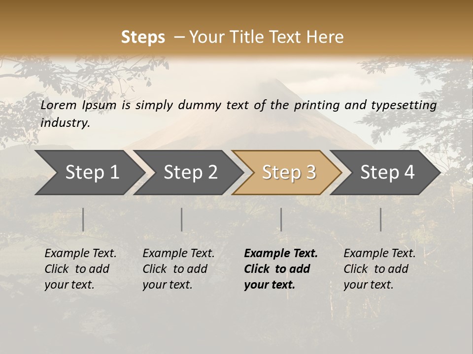 View Of The Arenal Volcano In Costa Rica PowerPoint Template