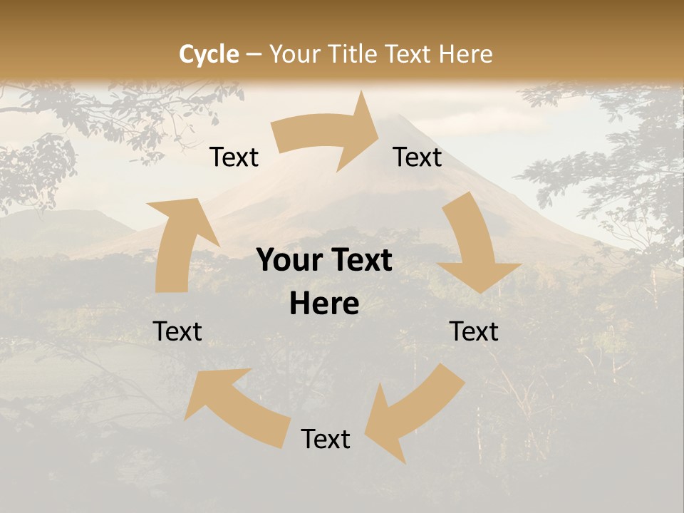 View Of The Arenal Volcano In Costa Rica PowerPoint Template