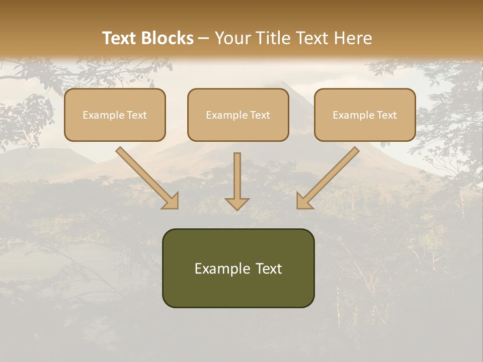 View Of The Arenal Volcano In Costa Rica PowerPoint Template