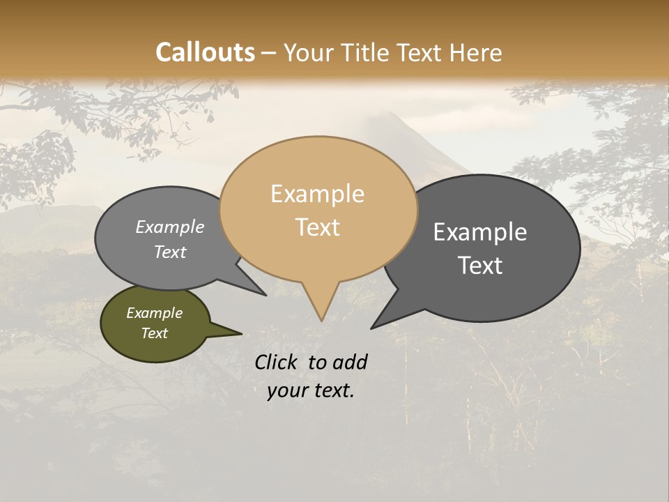 View Of The Arenal Volcano In Costa Rica PowerPoint Template