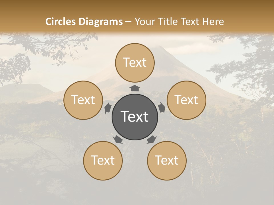 View Of The Arenal Volcano In Costa Rica PowerPoint Template