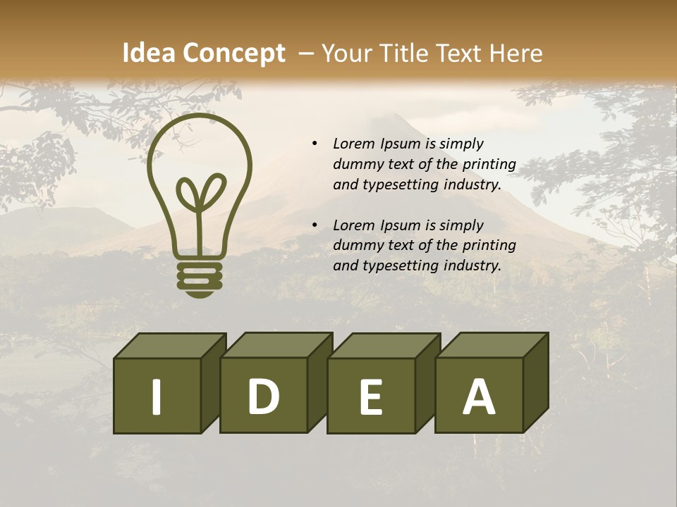 View Of The Arenal Volcano In Costa Rica PowerPoint Template