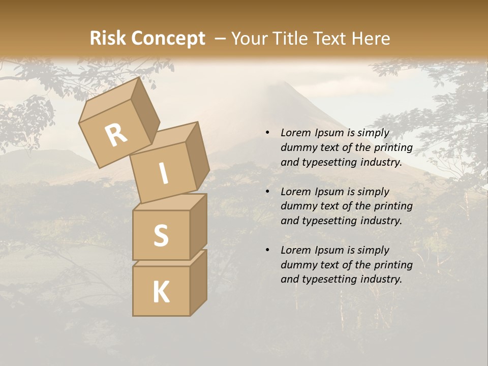 View Of The Arenal Volcano In Costa Rica PowerPoint Template