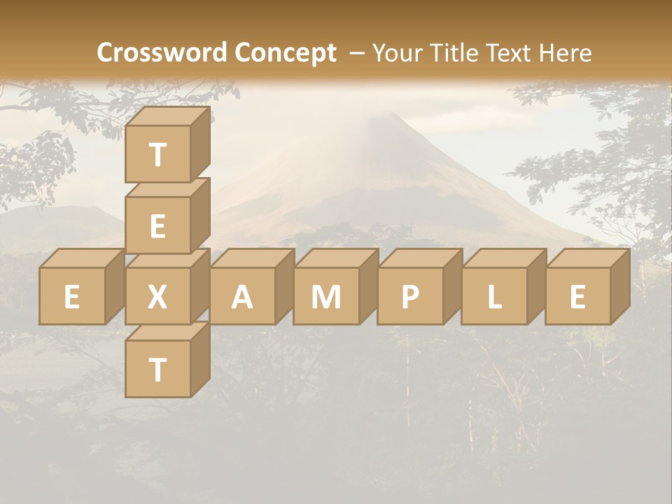 View Of The Arenal Volcano In Costa Rica PowerPoint Template