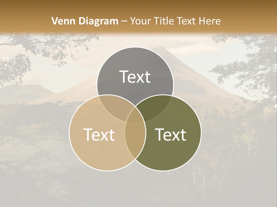 View Of The Arenal Volcano In Costa Rica PowerPoint Template