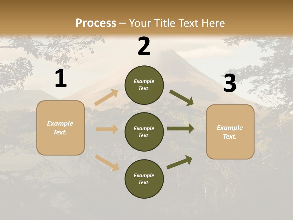 View Of The Arenal Volcano In Costa Rica PowerPoint Template