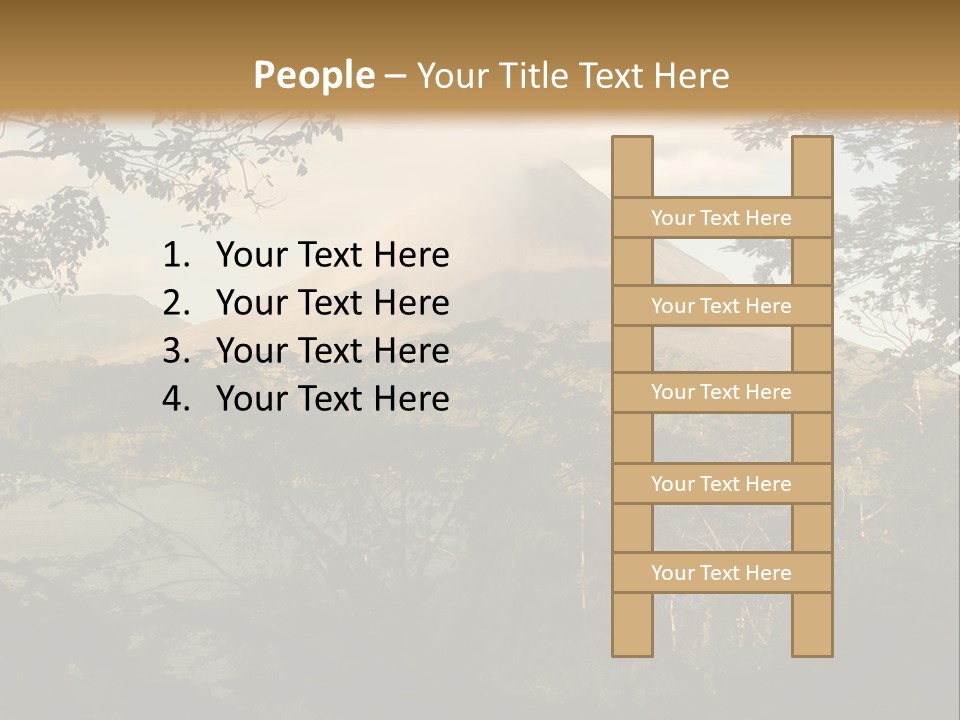 View Of The Arenal Volcano In Costa Rica PowerPoint Template