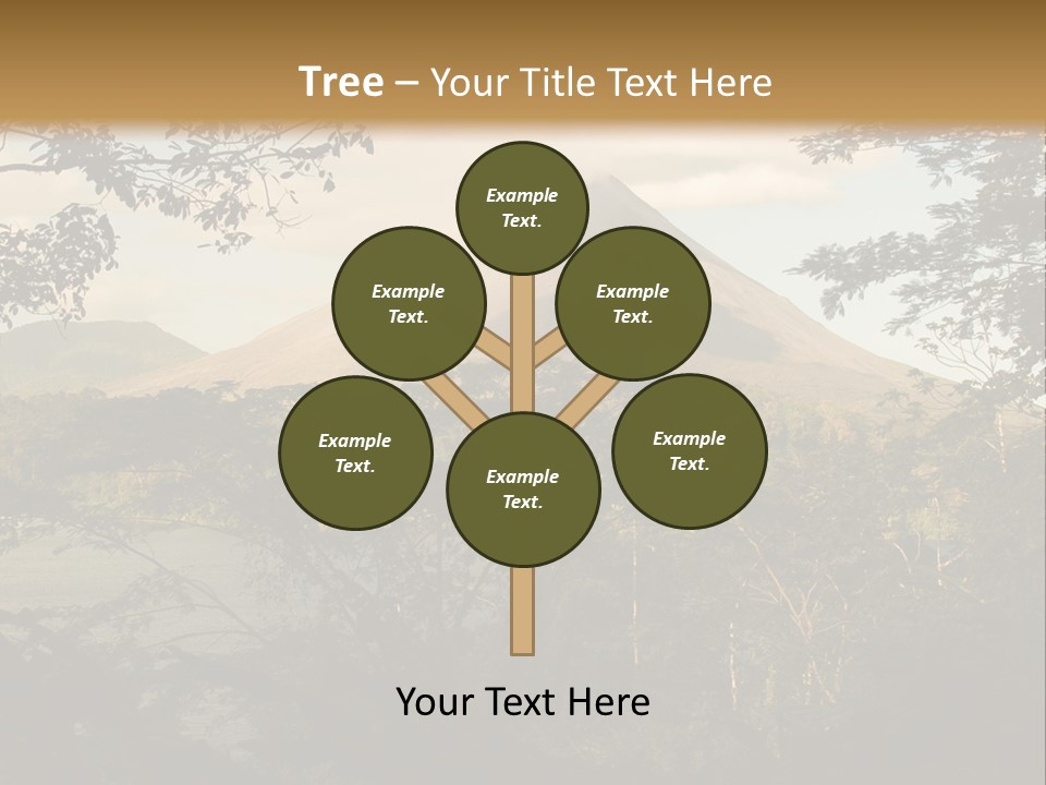 View Of The Arenal Volcano In Costa Rica PowerPoint Template