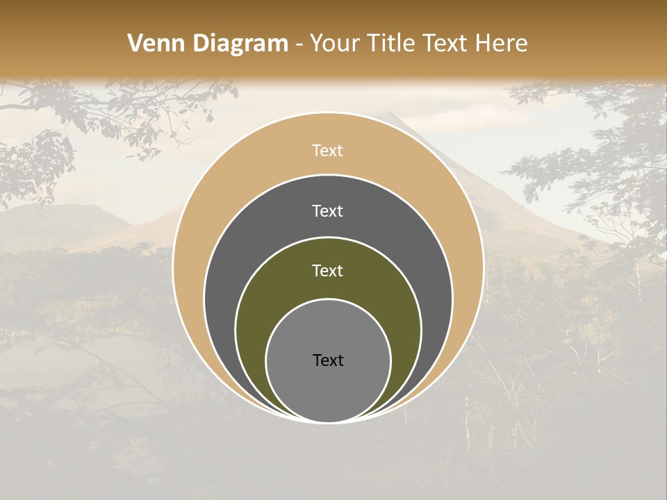 View Of The Arenal Volcano In Costa Rica PowerPoint Template
