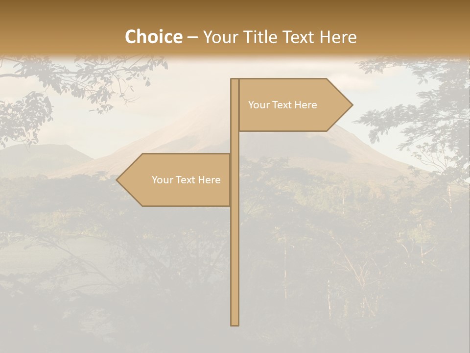 View Of The Arenal Volcano In Costa Rica PowerPoint Template