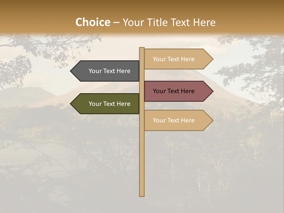 View Of The Arenal Volcano In Costa Rica PowerPoint Template