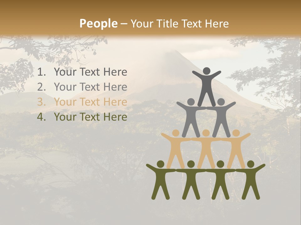 View Of The Arenal Volcano In Costa Rica PowerPoint Template