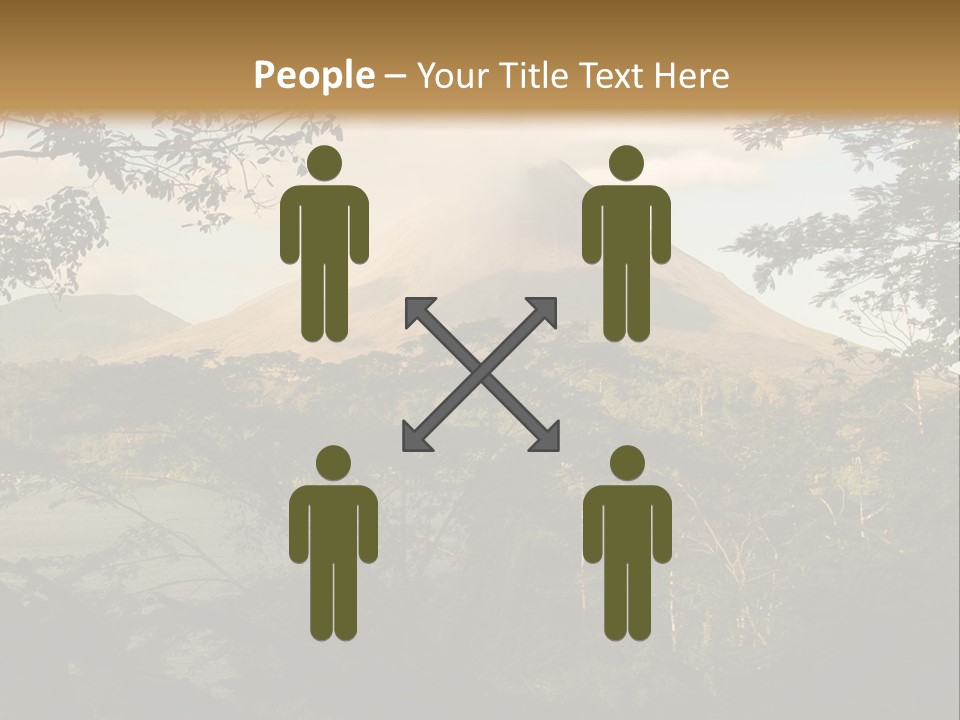 View Of The Arenal Volcano In Costa Rica PowerPoint Template