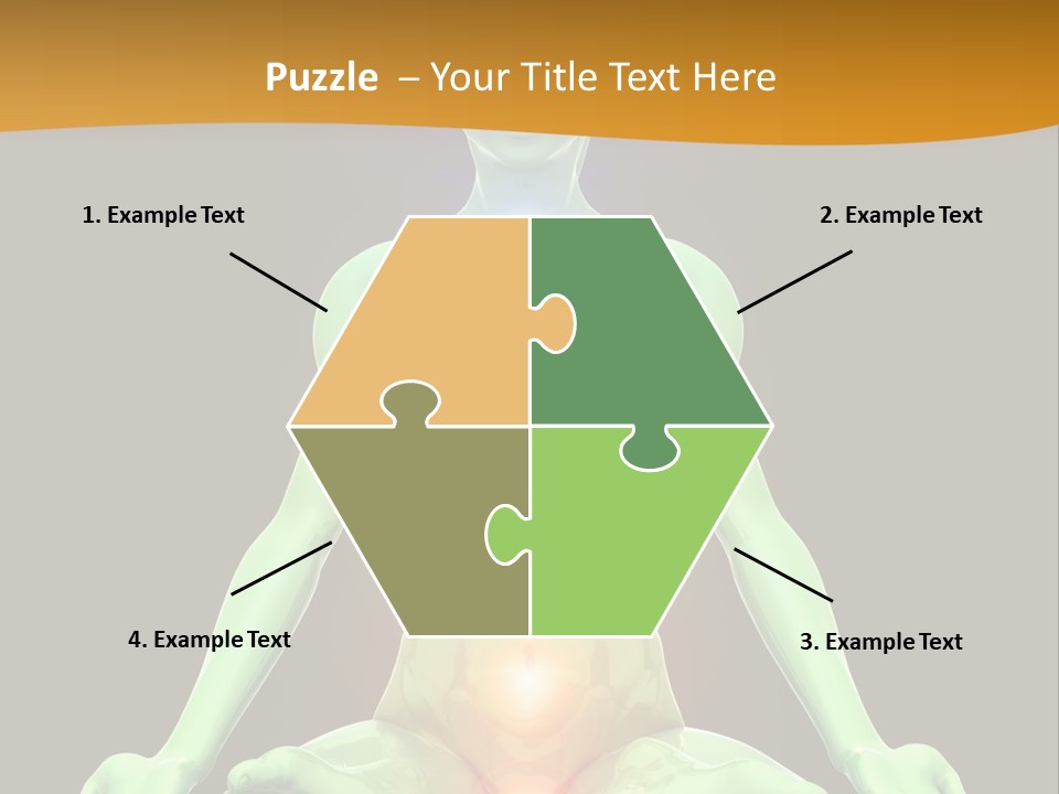 3D Illustration Of Woman Meditating And Energizing Her Energy Centers (Chakras) Through The Lotus Position PowerPoint Template