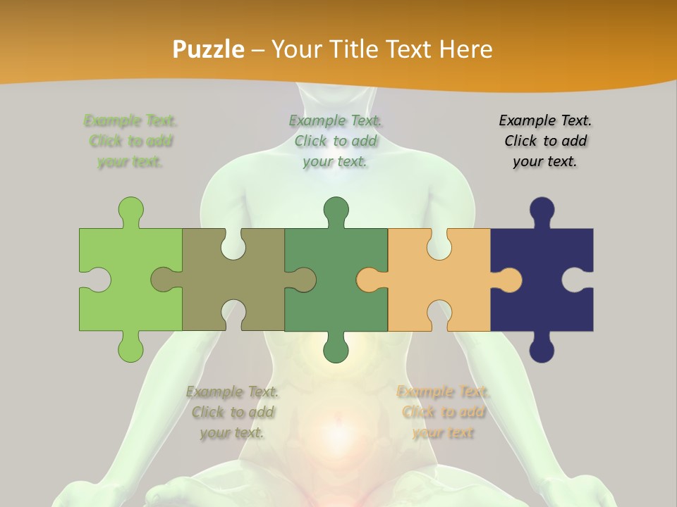 3D Illustration Of Woman Meditating And Energizing Her Energy Centers (Chakras) Through The Lotus Position PowerPoint Template