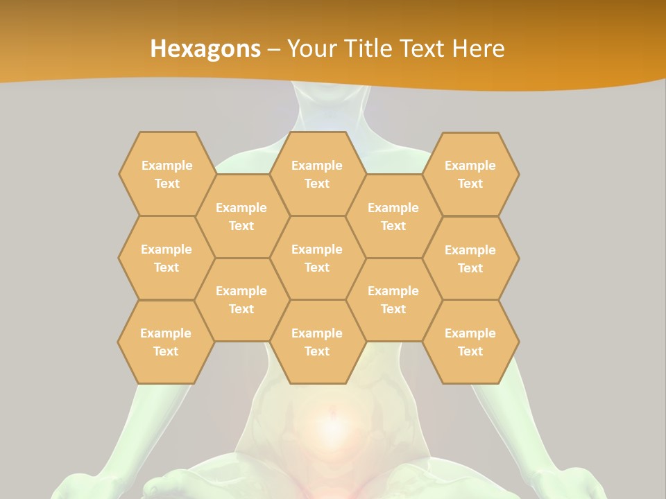 3D Illustration Of Woman Meditating And Energizing Her Energy Centers (Chakras) Through The Lotus Position PowerPoint Template