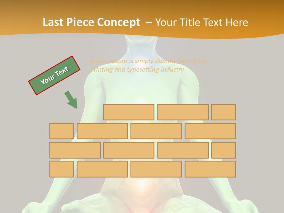 3D Illustration Of Woman Meditating And Energizing Her Energy Centers (Chakras) Through The Lotus Position PowerPoint Template