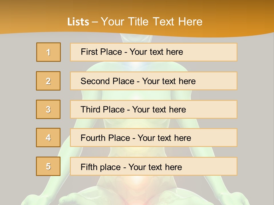3D Illustration Of Woman Meditating And Energizing Her Energy Centers (Chakras) Through The Lotus Position PowerPoint Template