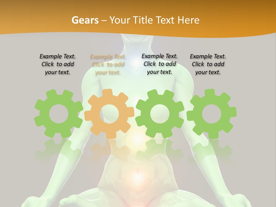 3D Illustration Of Woman Meditating And Energizing Her Energy Centers (Chakras) Through The Lotus Position PowerPoint Template