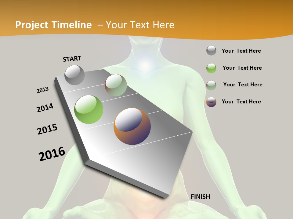 3D Illustration Of Woman Meditating And Energizing Her Energy Centers (Chakras) Through The Lotus Position PowerPoint Template