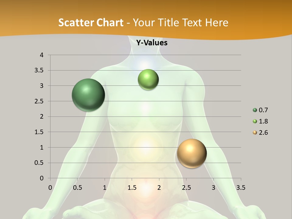 3D Illustration Of Woman Meditating And Energizing Her Energy Centers (Chakras) Through The Lotus Position PowerPoint Template