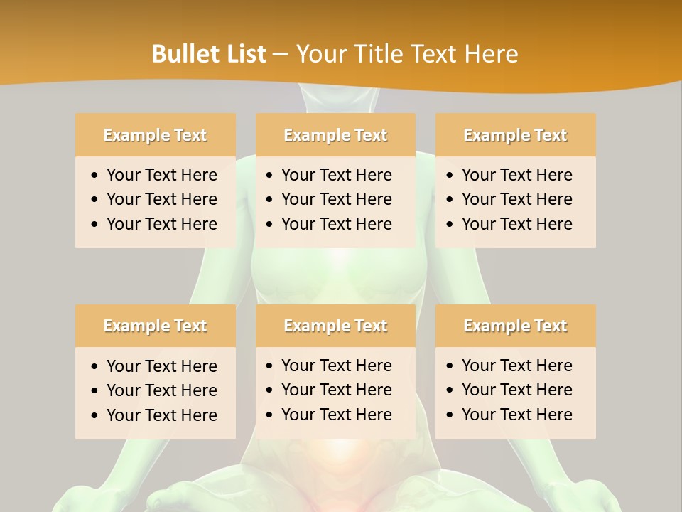 3D Illustration Of Woman Meditating And Energizing Her Energy Centers (Chakras) Through The Lotus Position PowerPoint Template