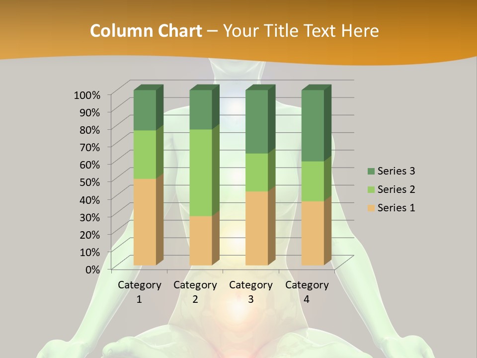 3D Illustration Of Woman Meditating And Energizing Her Energy Centers (Chakras) Through The Lotus Position PowerPoint Template