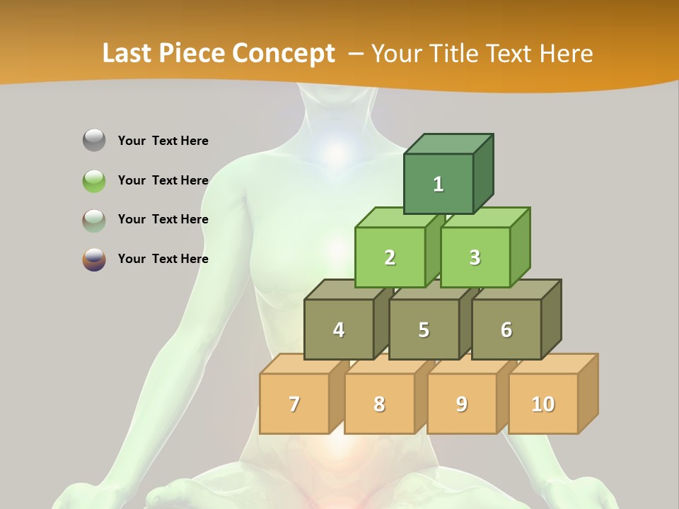 3D Illustration Of Woman Meditating And Energizing Her Energy Centers (Chakras) Through The Lotus Position PowerPoint Template