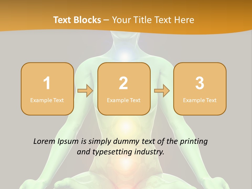 3D Illustration Of Woman Meditating And Energizing Her Energy Centers (Chakras) Through The Lotus Position PowerPoint Template