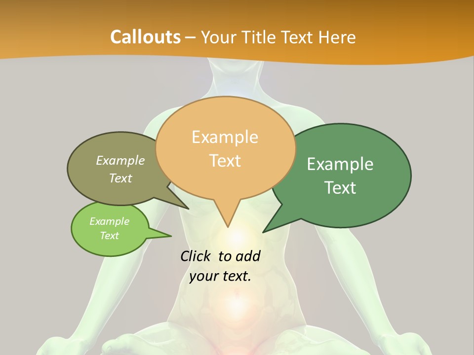 3D Illustration Of Woman Meditating And Energizing Her Energy Centers (Chakras) Through The Lotus Position PowerPoint Template