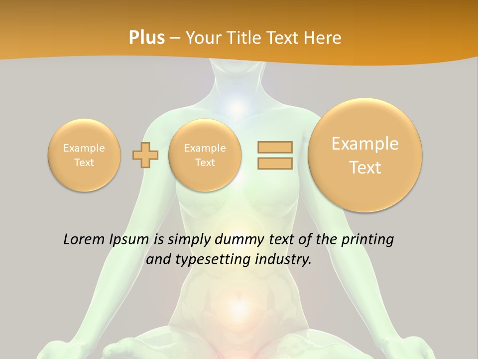 3D Illustration Of Woman Meditating And Energizing Her Energy Centers (Chakras) Through The Lotus Position PowerPoint Template
