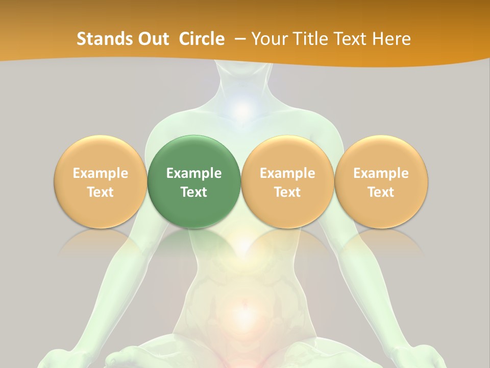 3D Illustration Of Woman Meditating And Energizing Her Energy Centers (Chakras) Through The Lotus Position PowerPoint Template