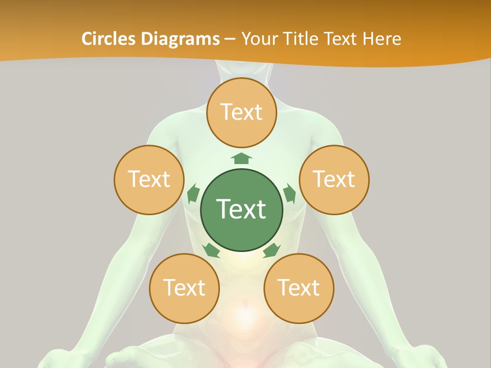 3D Illustration Of Woman Meditating And Energizing Her Energy Centers (Chakras) Through The Lotus Position PowerPoint Template