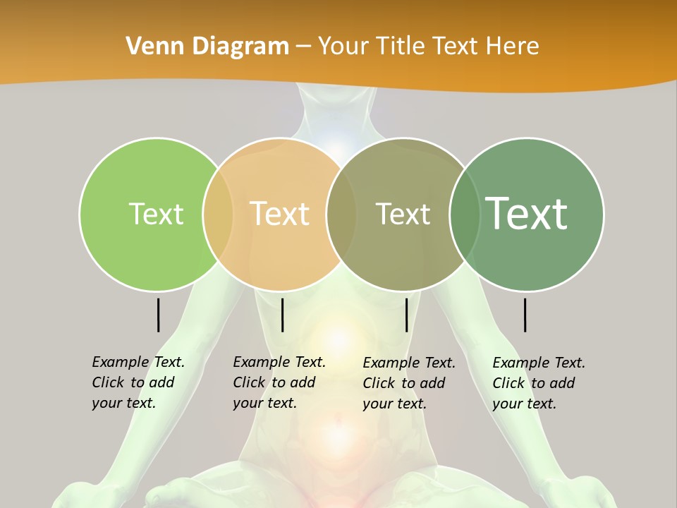 3D Illustration Of Woman Meditating And Energizing Her Energy Centers (Chakras) Through The Lotus Position PowerPoint Template