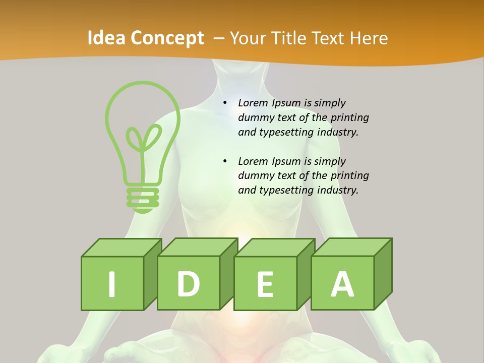 3D Illustration Of Woman Meditating And Energizing Her Energy Centers (Chakras) Through The Lotus Position PowerPoint Template