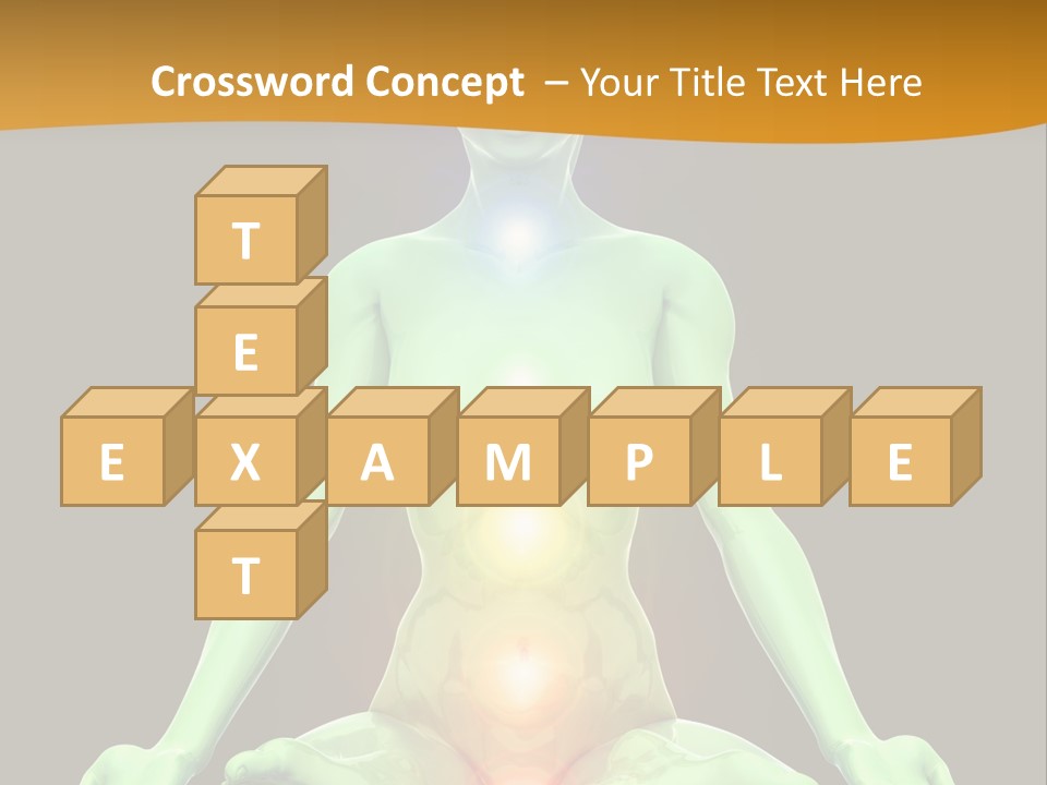 3D Illustration Of Woman Meditating And Energizing Her Energy Centers (Chakras) Through The Lotus Position PowerPoint Template