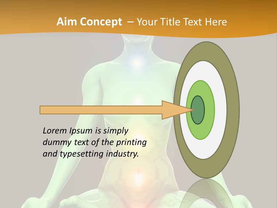 3D Illustration Of Woman Meditating And Energizing Her Energy Centers (Chakras) Through The Lotus Position PowerPoint Template