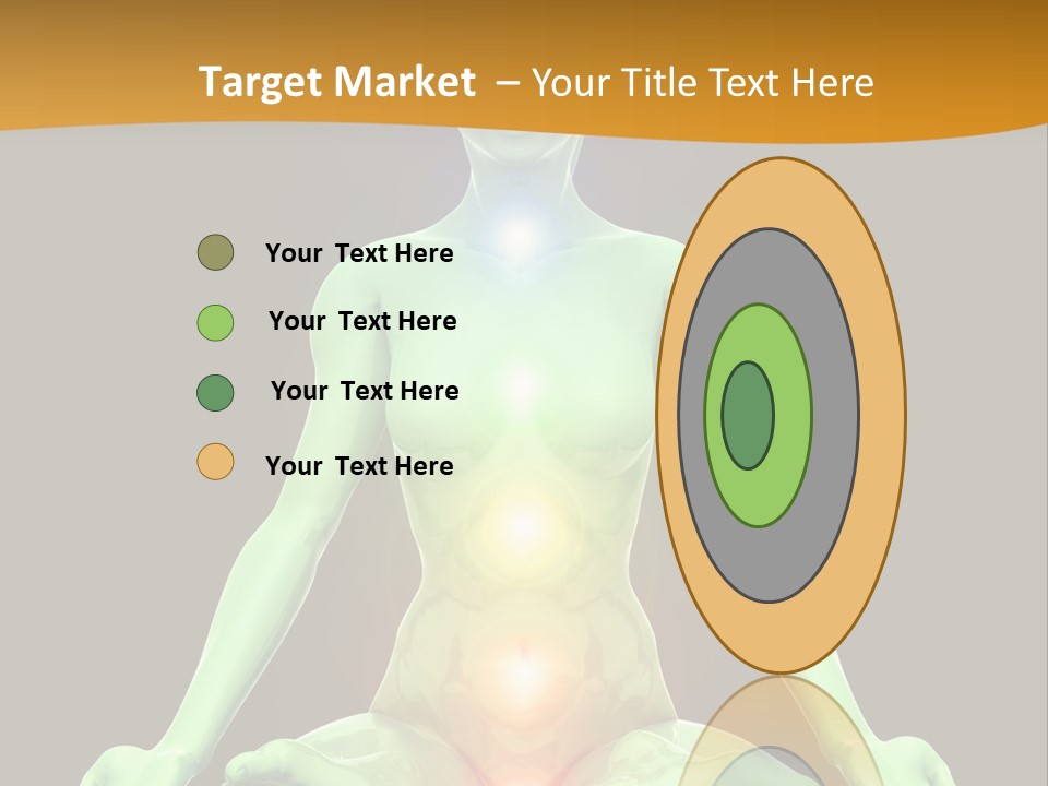 3D Illustration Of Woman Meditating And Energizing Her Energy Centers (Chakras) Through The Lotus Position PowerPoint Template