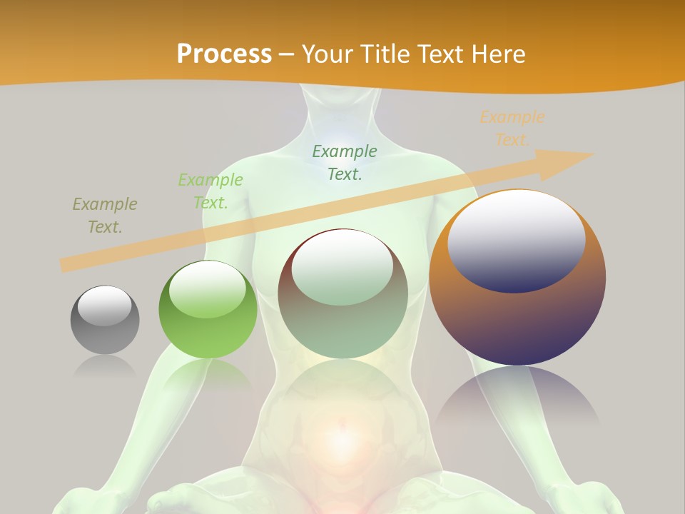 3D Illustration Of Woman Meditating And Energizing Her Energy Centers (Chakras) Through The Lotus Position PowerPoint Template
