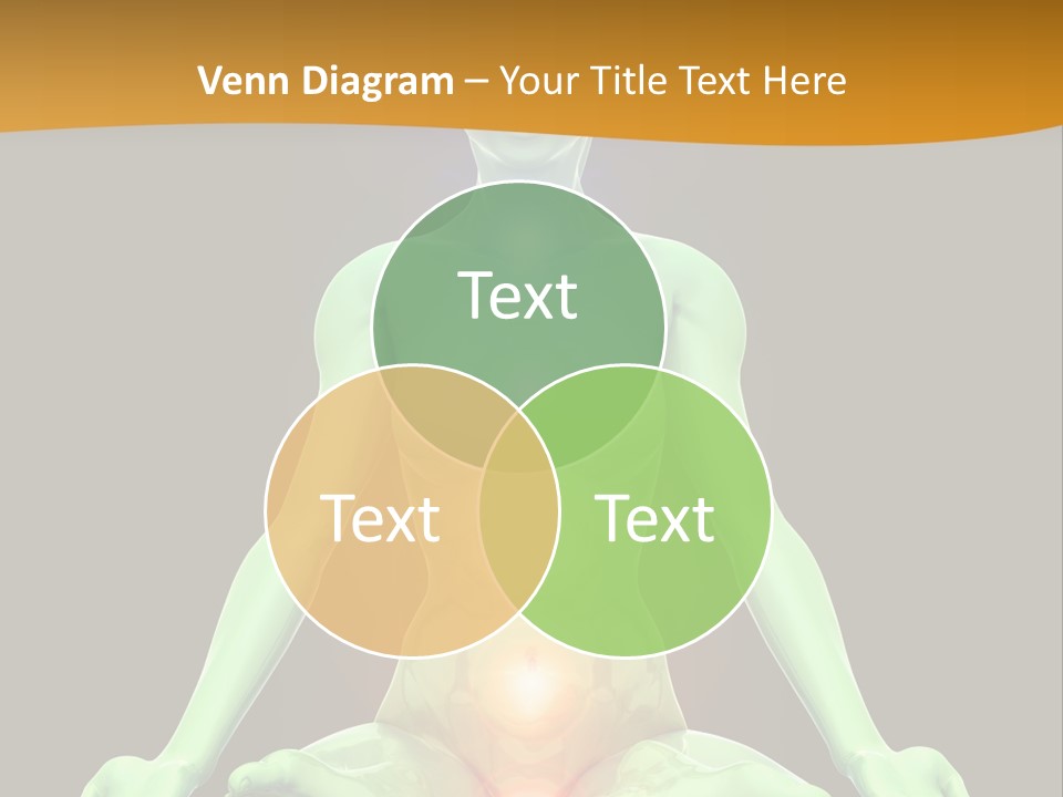 3D Illustration Of Woman Meditating And Energizing Her Energy Centers (Chakras) Through The Lotus Position PowerPoint Template