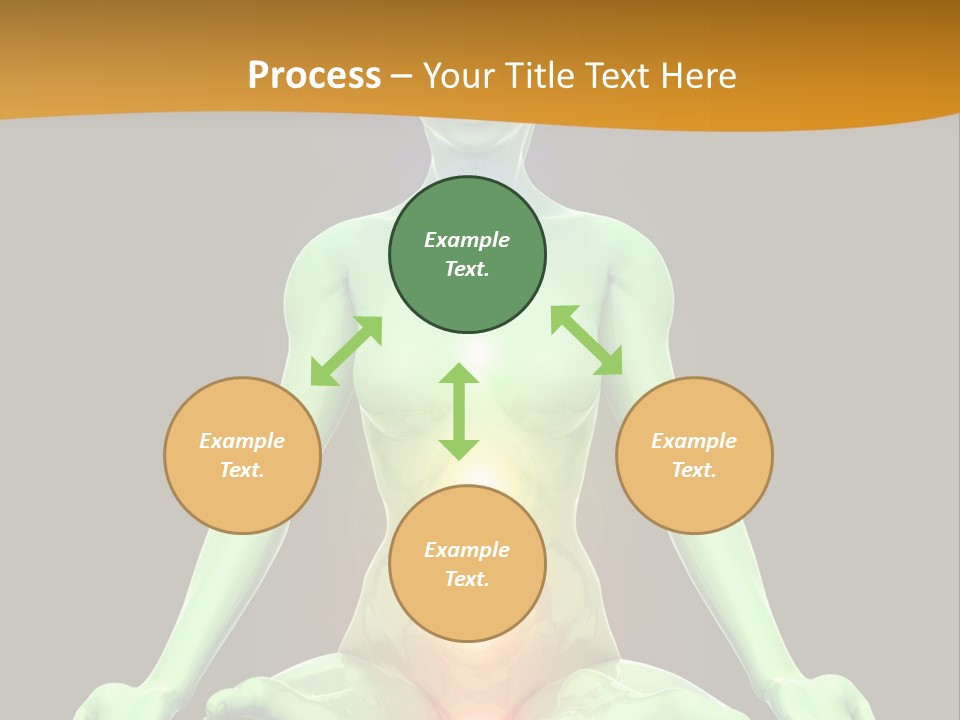 3D Illustration Of Woman Meditating And Energizing Her Energy Centers (Chakras) Through The Lotus Position PowerPoint Template