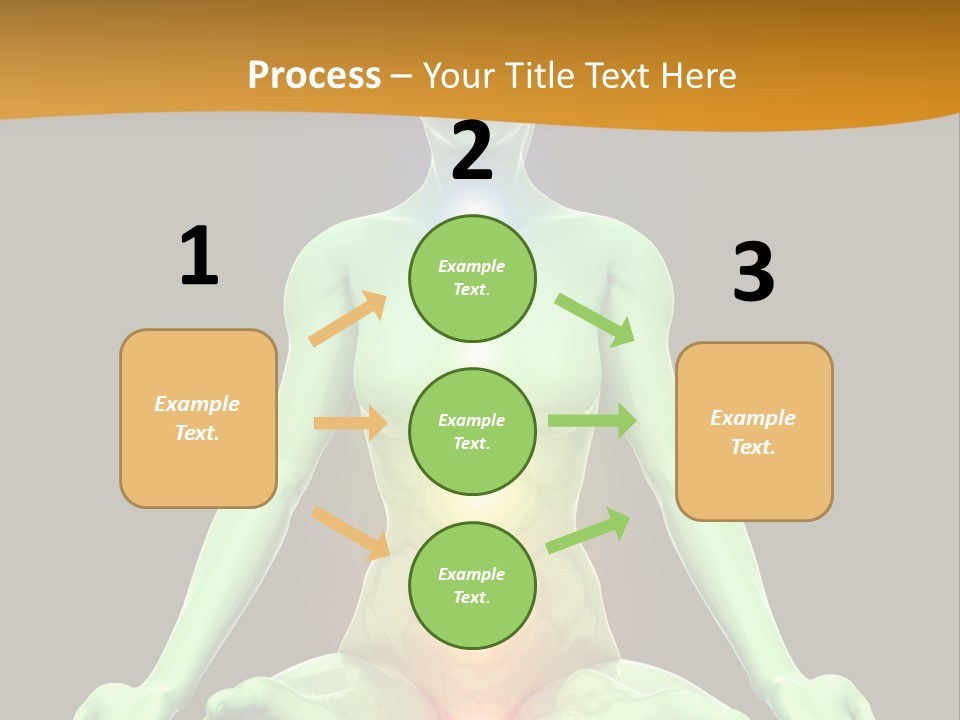 3D Illustration Of Woman Meditating And Energizing Her Energy Centers (Chakras) Through The Lotus Position PowerPoint Template
